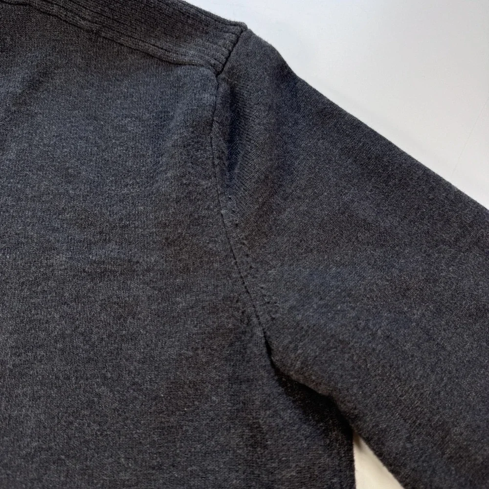 BANANA REPUBLIC Full Zip Hooded Military Sweater Jacket Mens Small Gray Knit